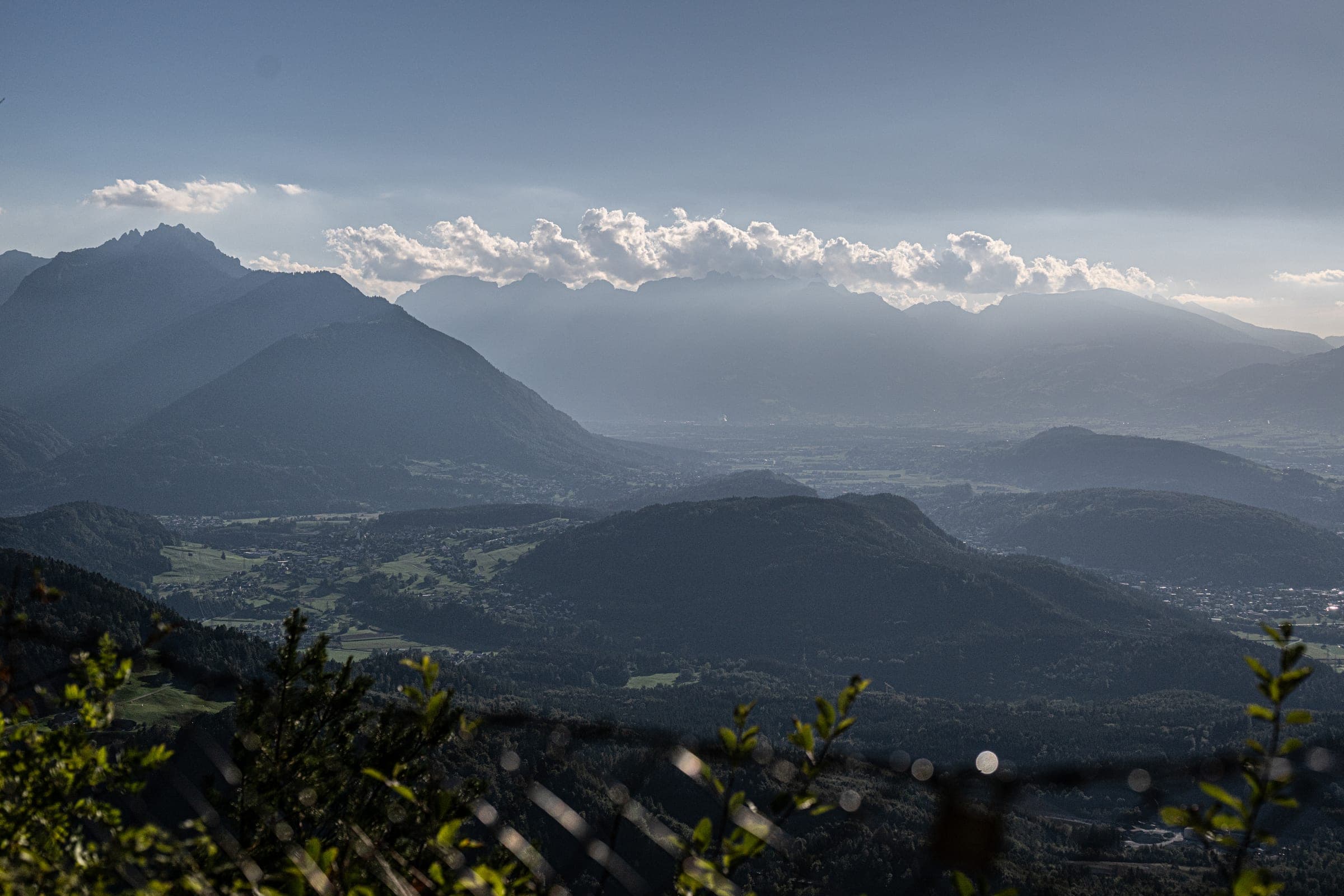 View over the Rhine Valley, clouds above